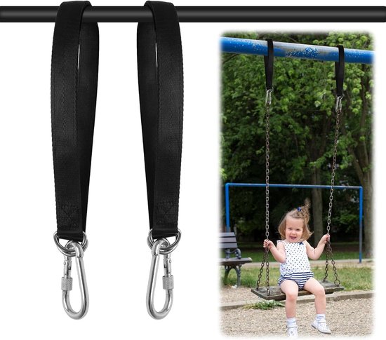 2-teilige 50-cm-schaukelhalterung, Reißfeste Nylon-aufhängegurte Mit Karabinern, 400 Kg Tragkraft, Für Hängematten, Schaukeln, Hängesessel Und Turnringe