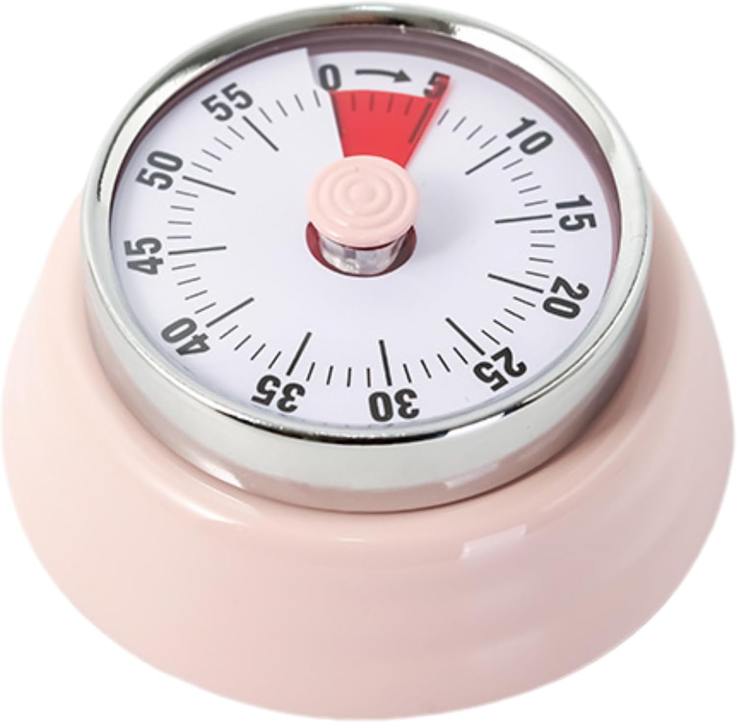 Küchentimer, Magnetischer Mechanischer Countdown-timer Mit Visueller Anzeige, Manueller 60-minuten-timer, Geeignet Für Klassenzimmer, Turnhallen, Büros Usw. (rosa)