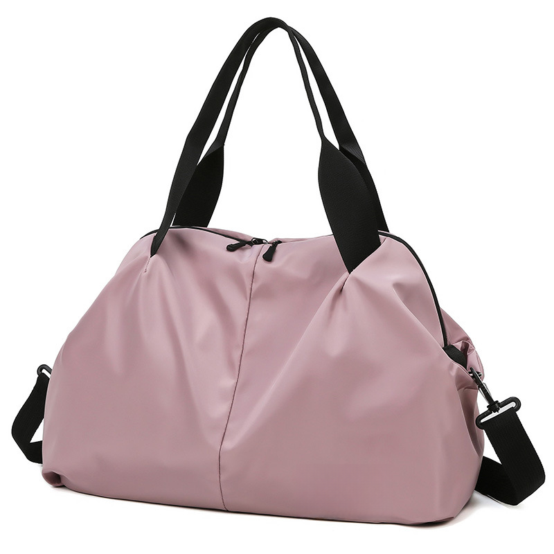 Stilvolle Pinkfarbene Nylon-sporttasche, Multifunktionale Nass-/trockentrennung, Verstellbare Träger, Reißverschluss, Leichte Reisetasche (pink)
