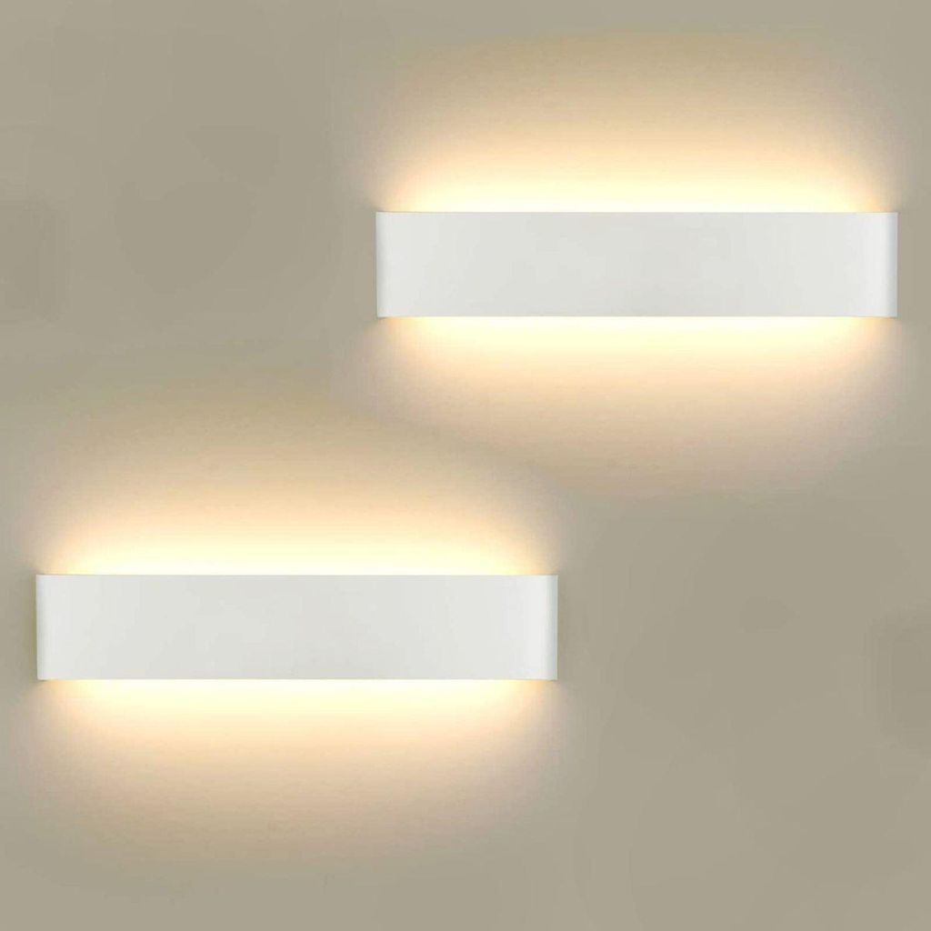 2er-pack Stilvolle Weiße 36 Cm 14w Led-wandleuchten Mit Warmweißem Licht Für Wohnzimmer, Badezimmer Und Außenbereiche