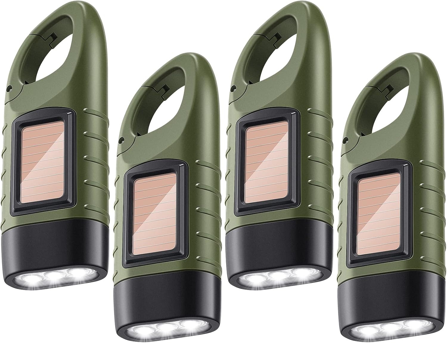 4-teiliges Set Mit Handkurbel-taschenlampe, Solarbetriebene, Wiederaufladbare Taschenlampe, Notfall-taschenlampe Mit Handkurbel Und Led-beleuchtung Für Outdoor-sportarten Und Camping