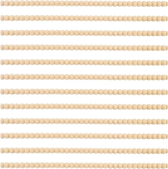 12 Stück 40 Cm Lange, Rohe Holz-zierleisten, 3d-halbperlen-zierelemente Für Diy-wanddekoration, Möbel, Regale, Fenster Und Türen