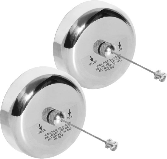 2-teiliges Wäscheleinen-set, Einziehbare Wäscheleine, Edelstahl, Langlebig, Mit Stabilem, Verstellbarem Seil, Duschwäscheleine