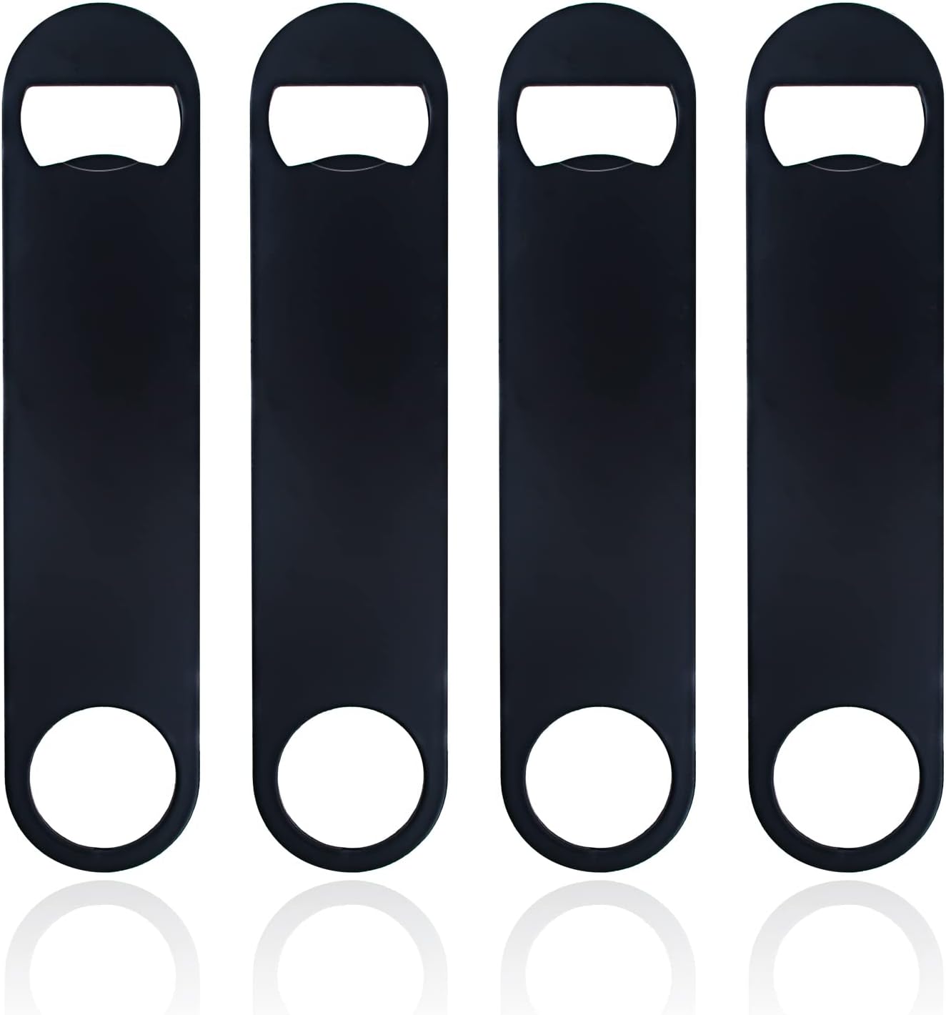4er-pack Flacher Flaschenöffner Aus Edelstahl, 18 Cm – Schwarz, In Premium-verpackung Für Bar Und Küche