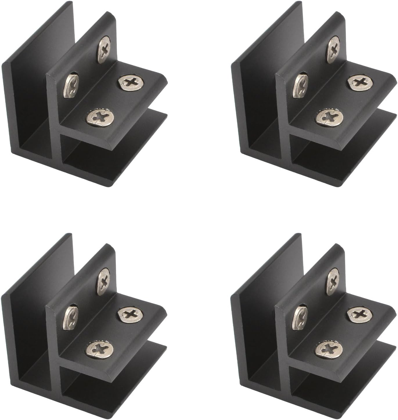 Vierteiliges, Verstellbares 90-grad-glasklemmenset, Regalhalterung, Stützverbinder, Geeignet Für 10-12 Mm Dickes Glas, Schwarz.