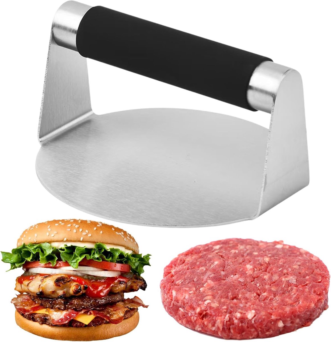 Hamburgerpresse Mit Silikongriff – Smash-burger-presse – Grillzubehör – Hitzebeständig – Grillzubehör – Smash Burger – Grillwerkzeuge