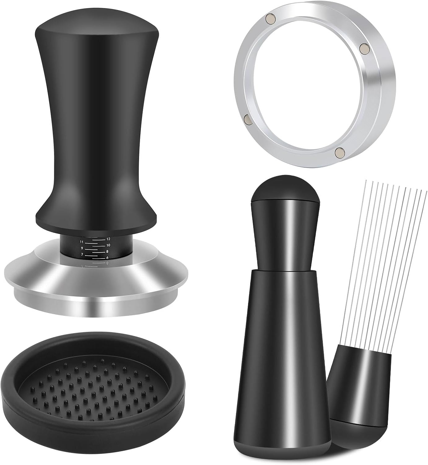 51-mm-espresso-zubehörset – Edelstahl-kaffeetamper – Federbelasteter Kalibriertamper – Wdt-werkzeug Und Trichterset