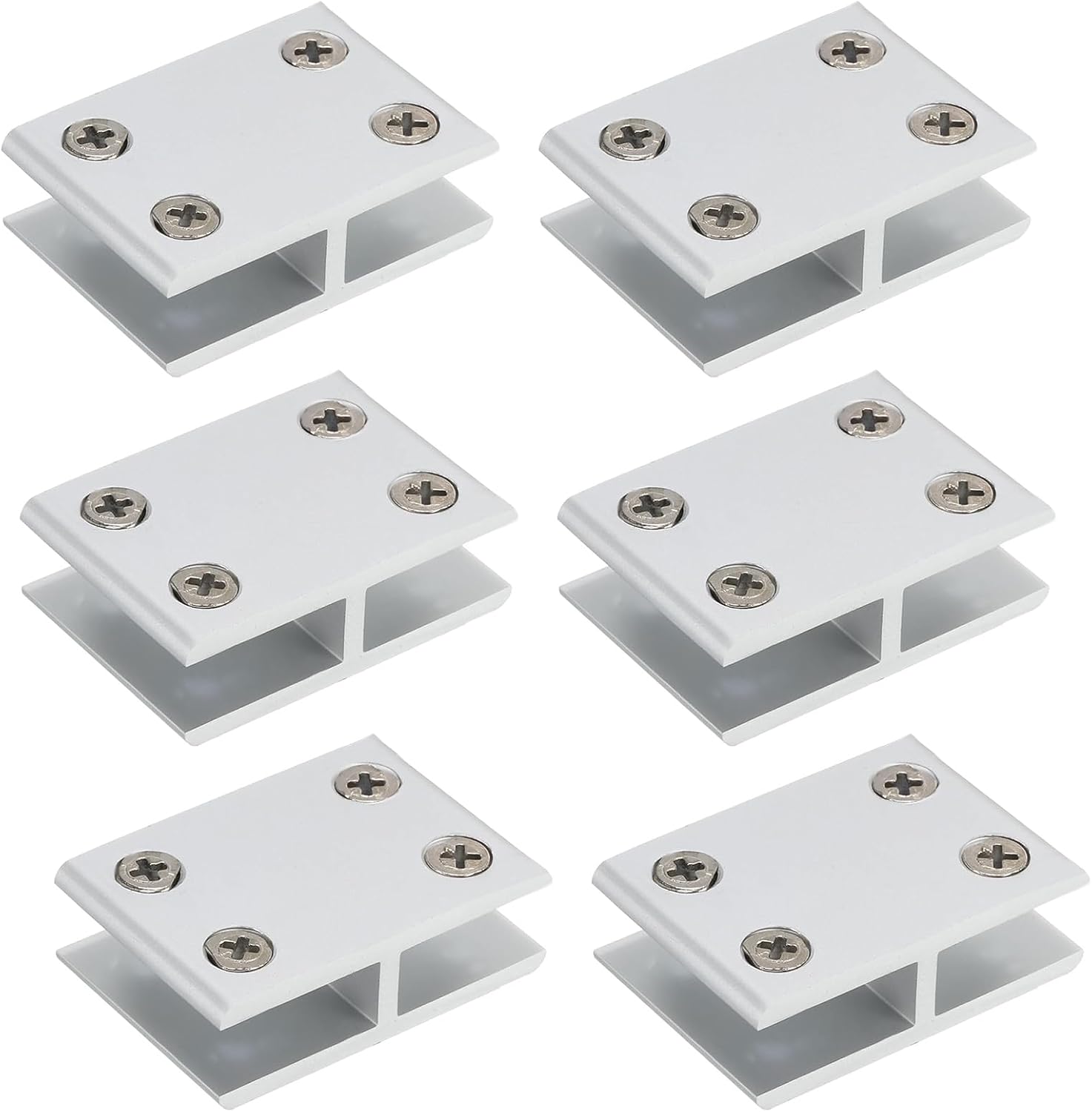 180-grad-glasklemmen, Geeignet Für 8-10 Mm Glas, Ideal Für Glasschränke Und Kleiderschränke, Silberfarben, 6 Klemmen Enthalten.