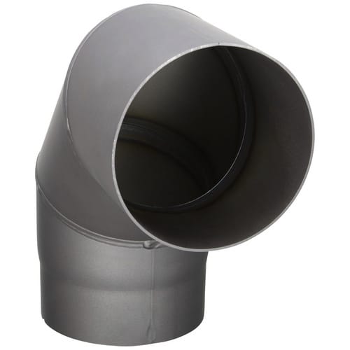 Ofenrohrbogen 90°, ø 150 mm, grau fest ohne Tür