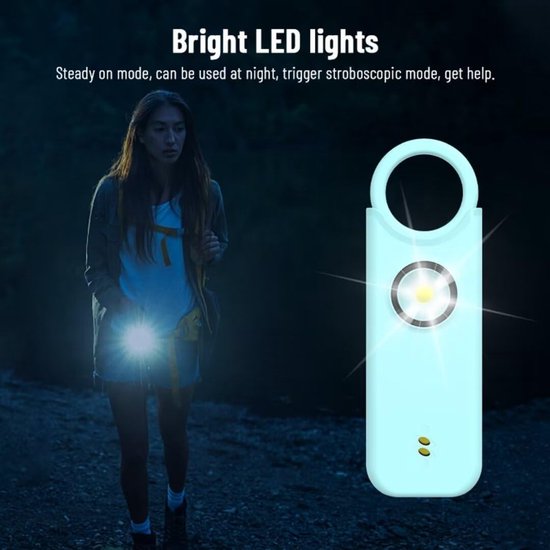 Persönlicher Selbstverteidigungsalarm – 135 Db – Sos-led-licht – Vibrationsalarm – Wiederaufladbar – Geeignet Für Senioren, Kinder Und Menschen Mit Behinderung – Schwarz