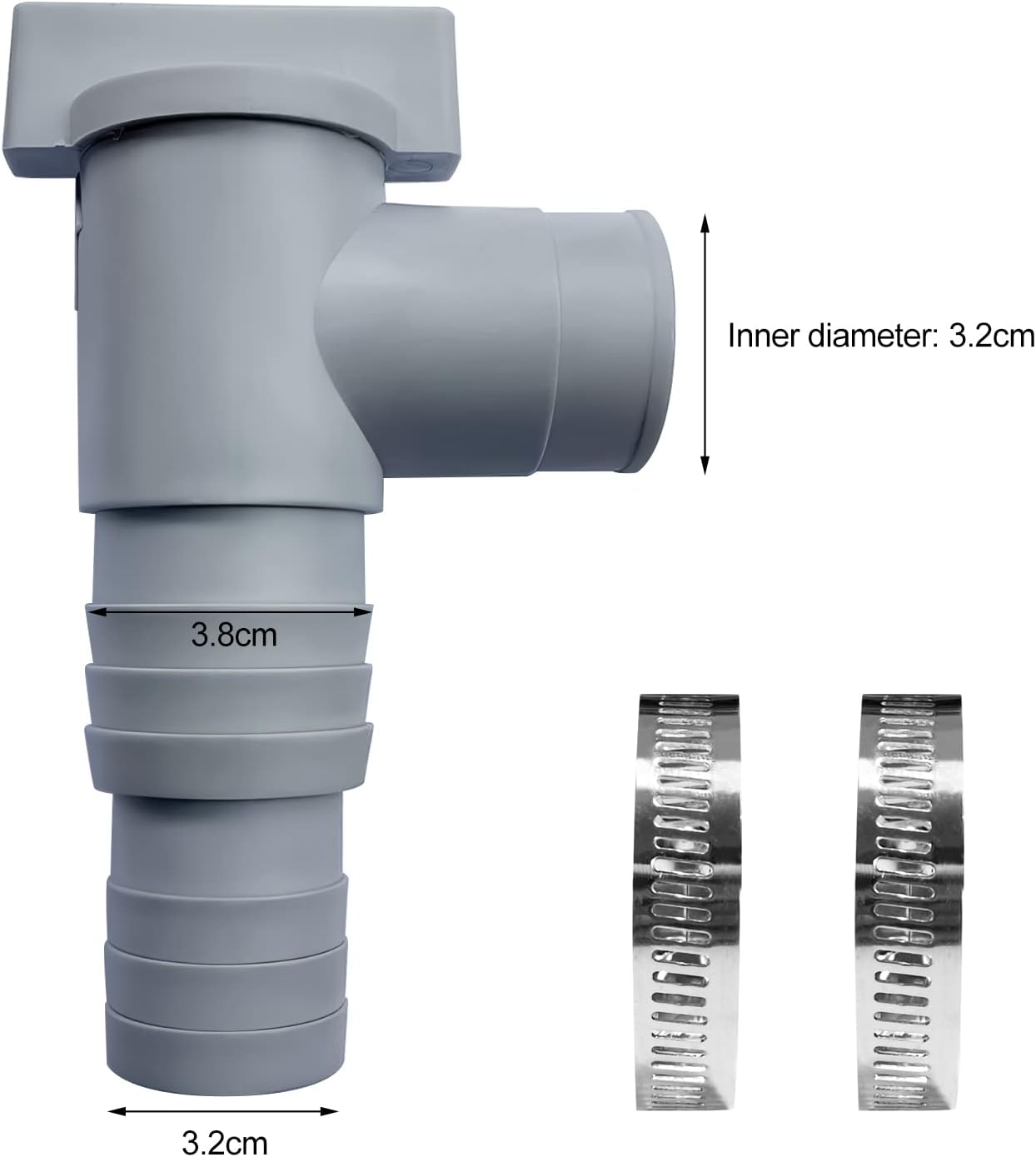 Poolwartungs-/absperrventil 32/38 Mm Schlauchanschluss, Doppel-split-poolventilkolben, Poolzubehör, Aufstellpools & Poolpumpen (2 Sets)