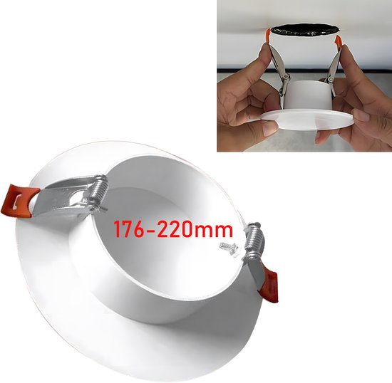 Runde Abs-deckendurchführungsplatte – 23 Cm – Geeignet Für Sanitär- Und Elektroanschlüsse – Passend Für Wandöffnungen Von 176–220 Mm – Weiß