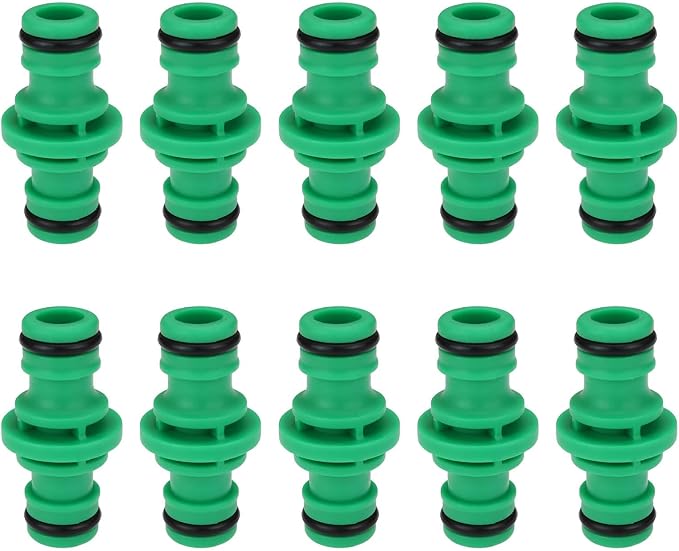 10-teiliges Gartenschlauch-verbinderset, 16 Mm Kunststoff-schlauchverschraubungen, Doppel-außengewinde-schlauchverschraubungen Für Wasserpistolen-schlauch, Gartenarbeit, Autowäsche, 50 X 25 Mm (grün)