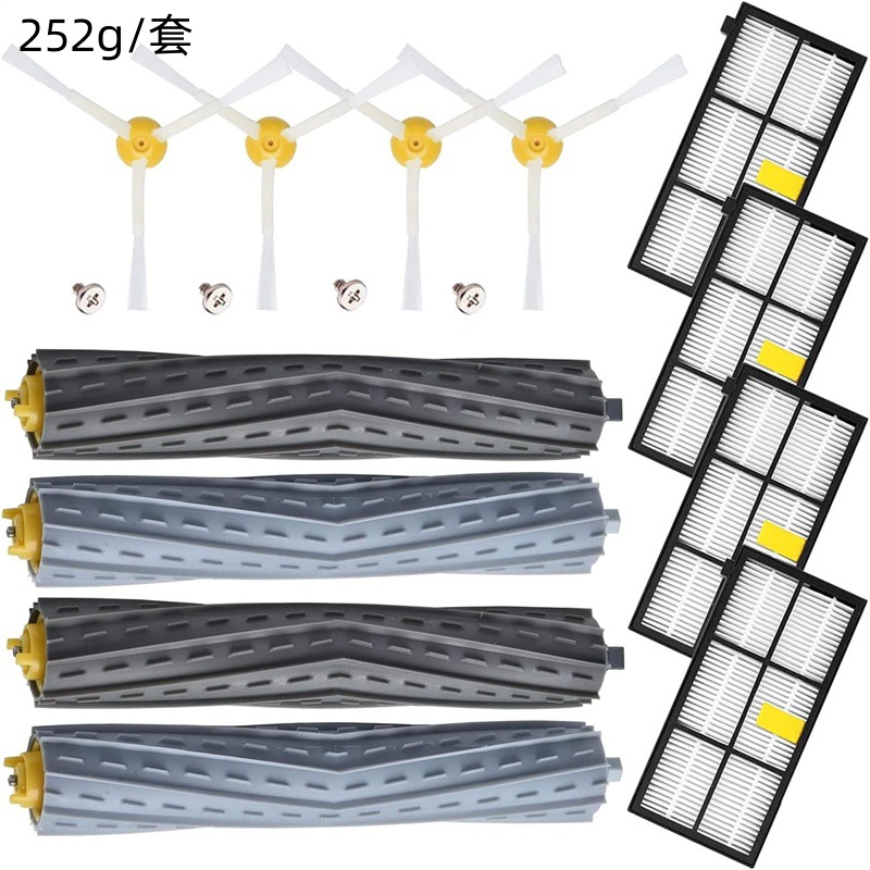 Ersatzteilset Für Irobot Roomba 8/9 Serie Saugroboter, 14-teiliges Set (2 Hauptbürstensätze + 4 Seitenbürsten + 4 Filter + Schrauben)
