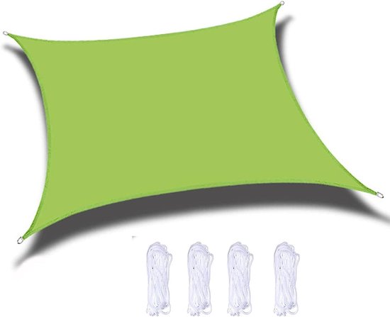 Rechteckiges, Wasserdichtes Und Uv-beständiges Schattiernetz (2 X 2 Meter) Mit Zugkordel Für Garten, Terrasse Und Camping – Grün