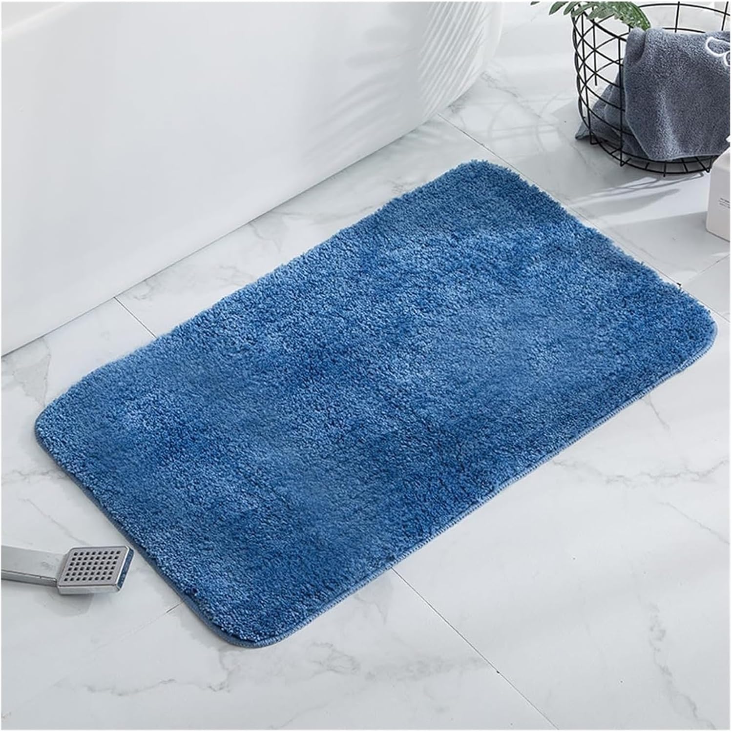 Weiche Mikrofaser-badematte, Flauschig, Super Saugfähig, Rutschfest, Blau, 40 X 60 Cm