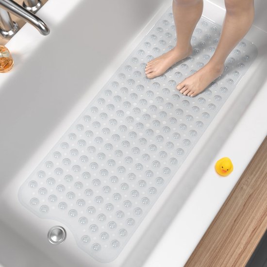 Rutschfeste Duschmatte Für Den Badezimmergebrauch, 100 X 40 Cm Große, Rutschfeste Duschmatte, Schimmelresistent Und Maschinenwaschbar, Transparent.