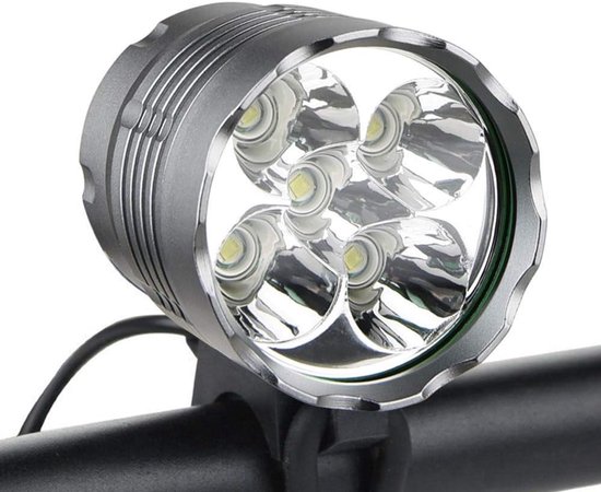 Fahrradlampe, Fahrradfrontlicht, Scheinwerfer, Fahrradfrontlicht, 6000 Lumen, 5-led-fahrradlampe, Wasserdichter Mountainbike-scheinwerfer