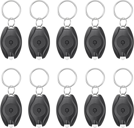 10er-pack Led-schlüsselanhänger-taschenlampen, Mini-led-schlüsselanhänger, 14 Lumen, Tragbar, Superhell, Batteriebetrieben, Geeignet Zum Wandern Und Für Notbeleuchtung.