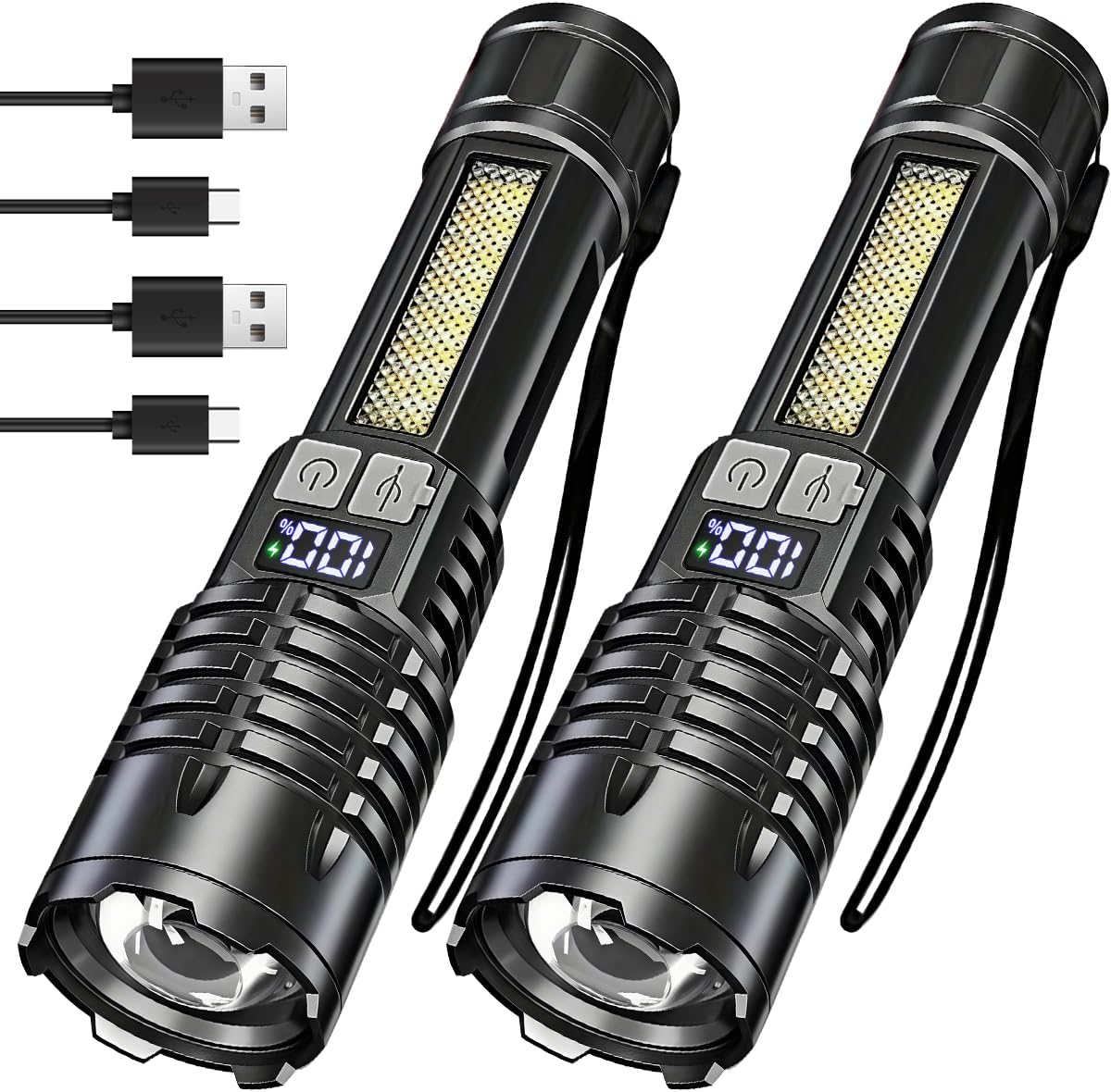Wiederaufladbare Taktische Taschenlampe, Wiederaufladbar, Wiederaufladbare Taktische Taschenlampe Mit Fortschrittlicher Cob-led-technologie – Usb-aufladbare Taschenlampe