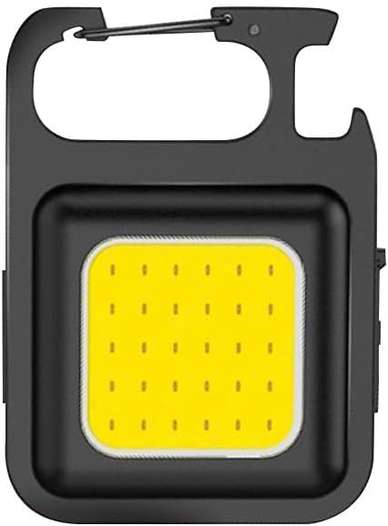 Wiederaufladbare Schlüsselanhänger-taschenlampe, Helles Cob-arbeitslicht, Magnetclip, Flaschenöffner, Ideal Für Den Täglichen Gebrauch, Notfälle Beim Gassigehen Oder Reparieren, 4 Stück, Schwarz