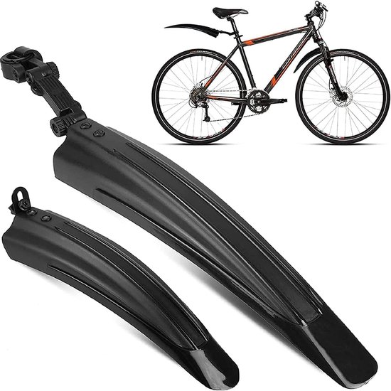 Verstellbarer Universal-schutzblechsatz Für Mountainbikes (vorne Und Hinten), 20–26 Zoll, Schwarz