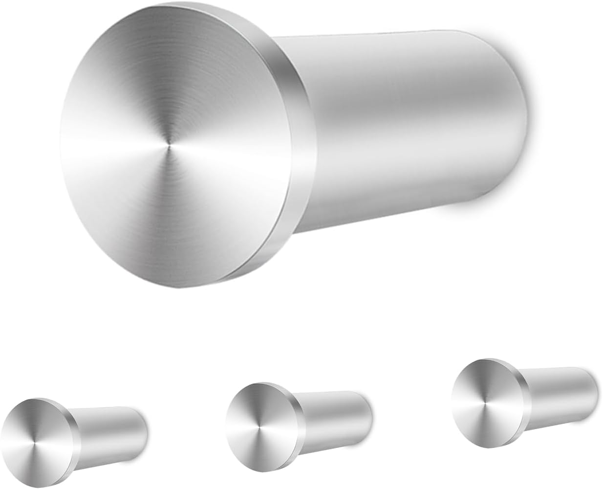 Wandhaken Aus Edelstahl Sus304, Silberne Schraubhaken, Geeignet Für Badezimmer, Küchen Und Schlafzimmer, 4er-pack.