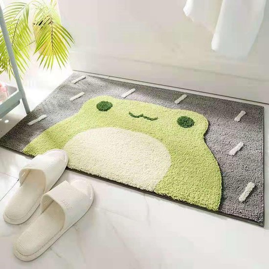Badematte, Saugfähig, Rutschfest, Weich Und Hautfreundlich, Badteppich Mit Froschmotiv, 40 X 60 Cm