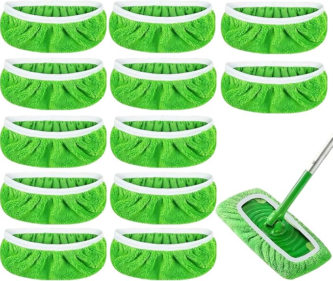 12er-pack Waschbare Korallenvlies-wischpads Für Swiffer Sweeper