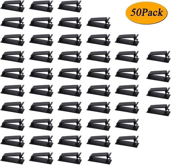 Kabelclips, 50er-packung Selbstklebende Kabelclips, Geeignet Für Das Kabelmanagement Von Fernsehern, Laptops Und Bürogeräten.