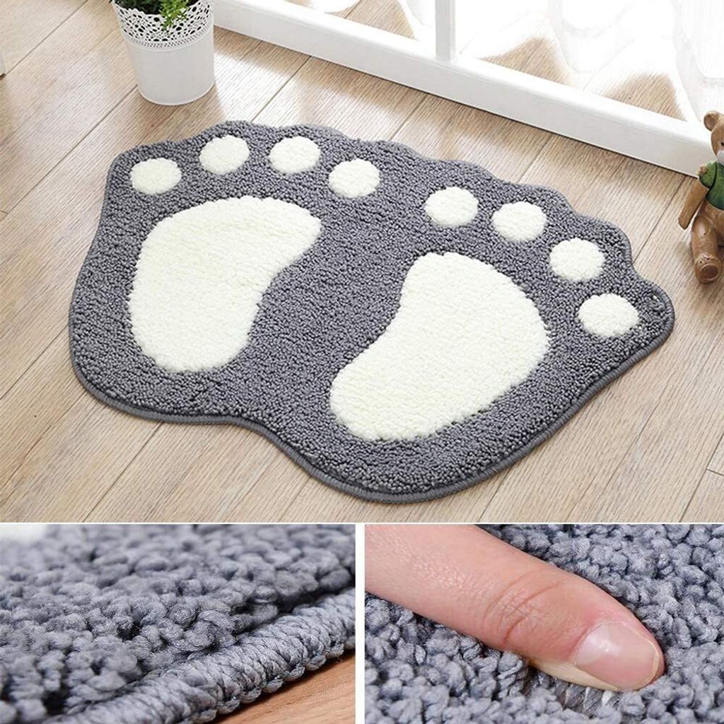 Mikrofaser-badematte/teppich, Rutschfestes Design, Weich Und Komfortabel, Geeignet Für Badezimmer Und Kinderzimmer, 40 X 60 Cm, Grau.