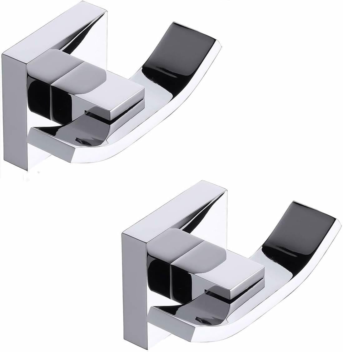 Badezimmer-handtuchhaken, Doppelhaken, Poliertes Chrom-finish, 2er-pack