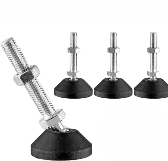 M8 X 50 X 50 Mm Schwerlast-möbelfüße, Verstellbar (tragkraft 450 Kg) – 4-teiliges Set