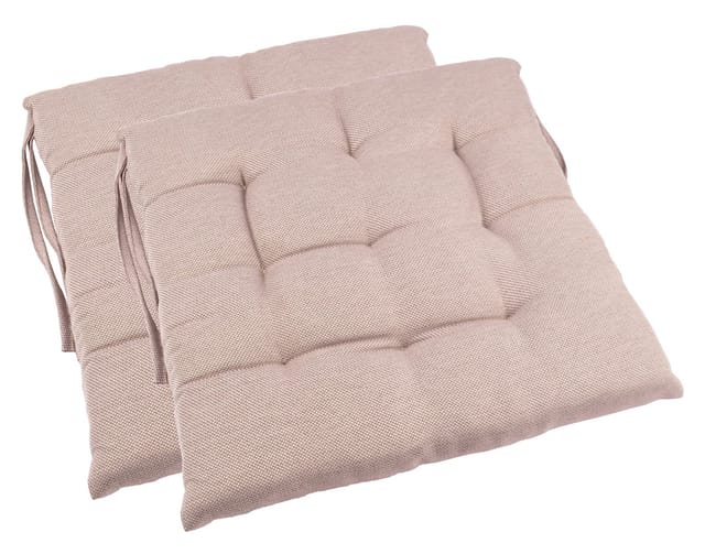 Buri - Gartenmöbel-Auflagen Bankauflage Sitzkissen Stuhlkissen Hockerauflage Kissen - beige, Sitzkissen (2er-Set)