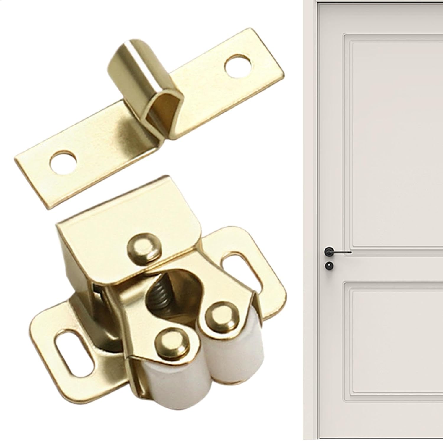 Türriegel – Edelstahl-kleiderschrank-federriegel – Doppelrollen-beschläge – 16-teilig, Gold