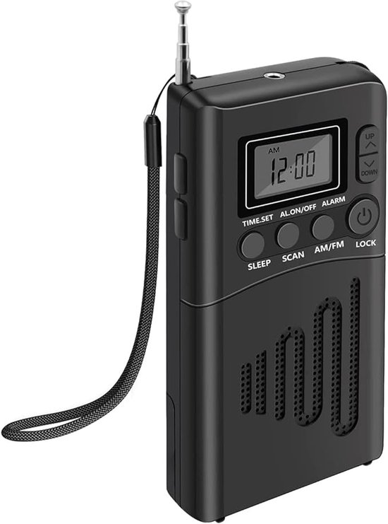 Tragbares, Batteriebetriebenes Mini-taschenradio Mit Am/fm-empfang – Schwarz