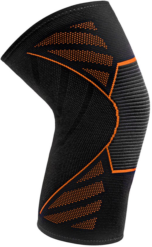 Orangefarbene Kniebandagen Mit Kompressionsfunktion, Elastische Sport-kniebandage Für Laufen Und Fitness, Größe Xxl.