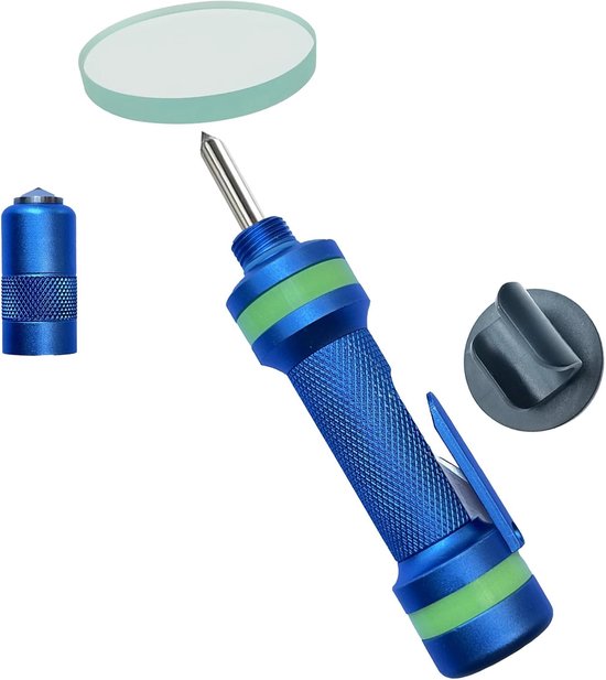 2-in-1-sicherheitshammer Aus Wolframkarbid: Scheibenbrecher & Sicherheitsgurtschneider, Blau