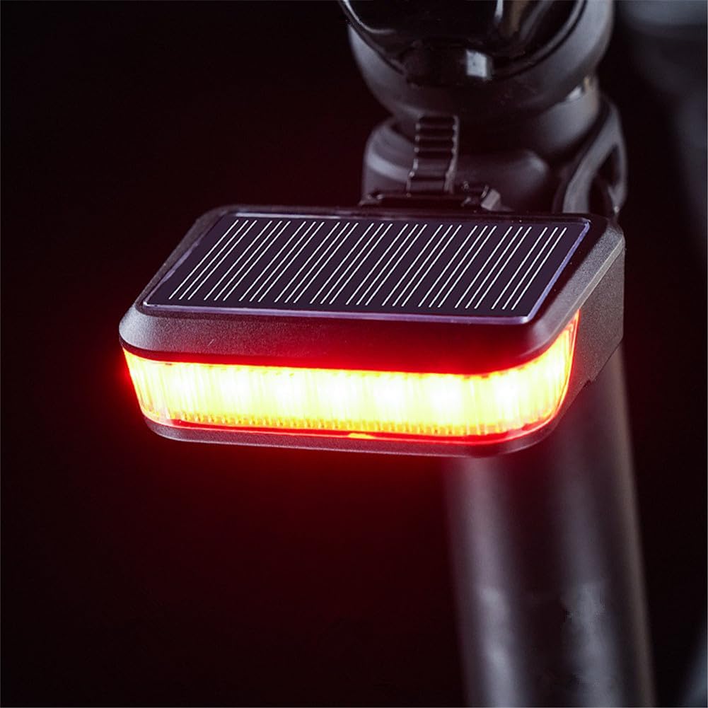 Solarbetriebene Fahrradrücklichter, Rot-weiße Zweifarben-rücklichter Mit 7 Nachtfahrmodi.