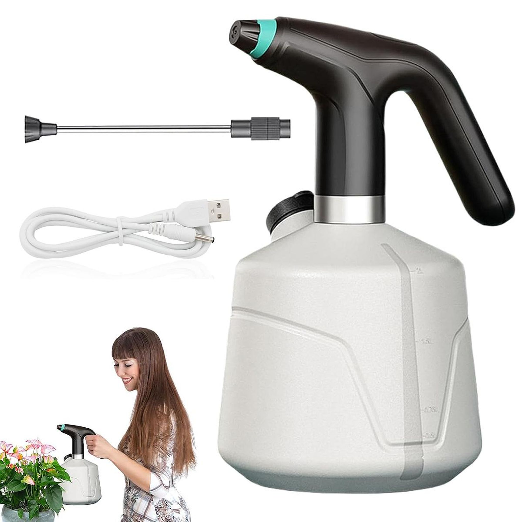 Wiederaufladbare 2-liter-sprühflasche, Elektrisches Sprühgerät, Geeignet Für Pflanzenpflege, Bewässerung Und Innenreinigung.