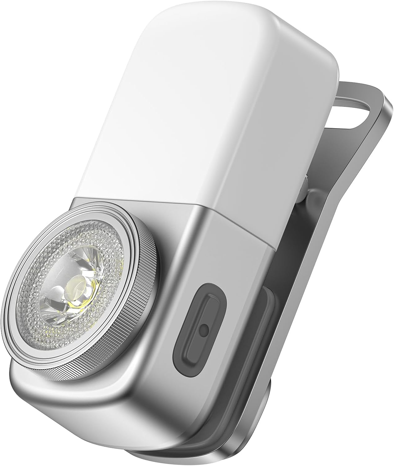 Mini-led-taschenlampe, Wiederaufladbar - 250 Lumen, Usb-c-cliplampe Für Camping, Läufer Und Sicherheitswarnungen (silber)
