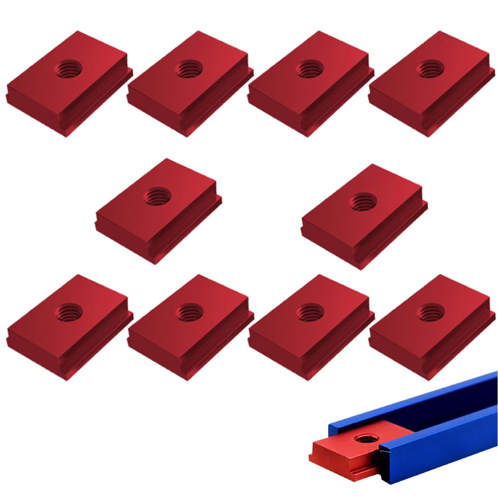 10 T-nutmuttern, M8-gewinde, Gleitmuttern, T-nutmuttern, Holzbearbeitungswerkzeuge, Rot