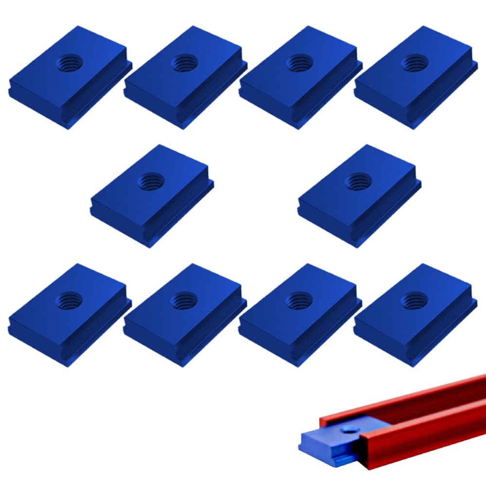 10 T-nutmuttern, M8-gewinde, Gleitmuttern, Steckschlüssel Für Holzbearbeitungswerkzeuge, Blau