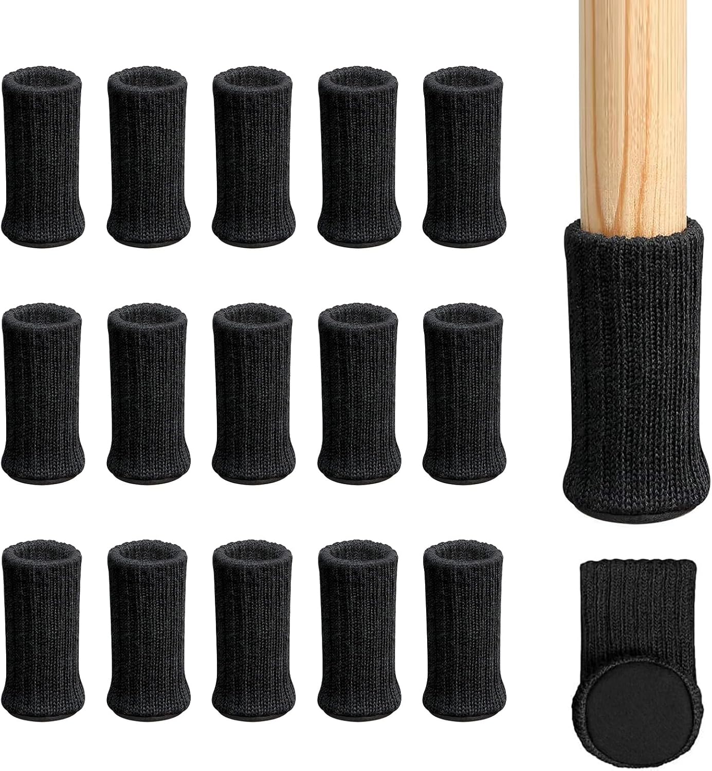 Stuhlbeinschoner Mit Filzgleitern – Doppellagige, Rutschfeste, Gestrickte Stuhlbeinschoner – Möbelschoner – Für Zuhause Und Schule – 16-teilig