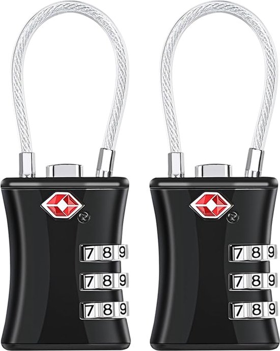 Kofferschloss 2er-pack – Tsa-gepäckschloss – 3-stellige Zahlenkombination – Für Reisegepäck, Camping, Rucksack