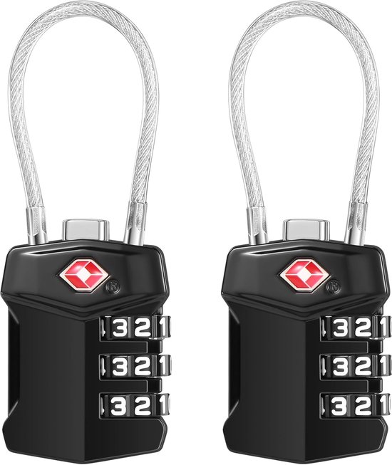 Kofferschloss 2er-pack – Tsa-kofferschloss – Flugzeugschloss – Gepäckschloss Mit 3-stelliger Zahlenkombination – Reiseschloss Für Outdoor-aktivitäten – Camping – Kleiner Tresor
