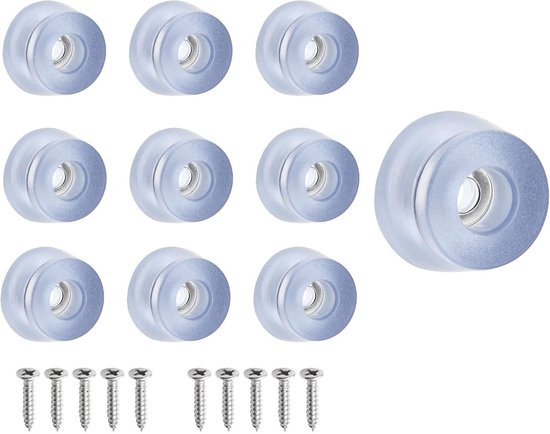 10-teiliges Set Tisch- Und Stuhlbeinschoner, Weich, 1,7 X 1,7 X 0,6 Cm, Mit Schrauben – Geeignet Für Sofas, Schneidebretter, Betten – Transparent