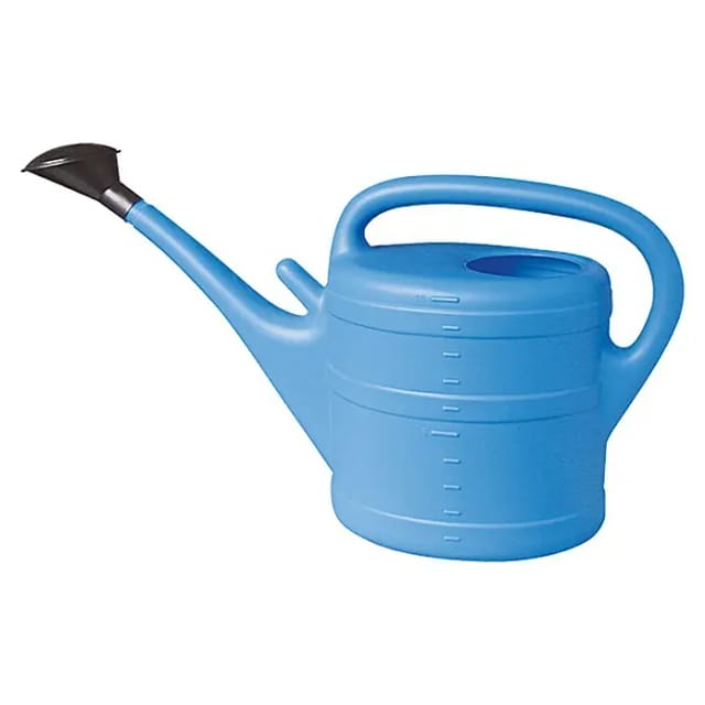 Schlauch24 - Gießkanne , 10 Liter, aus Kunststoff in blau, 56x32x18,5 cm, mit Brause und Längsbügel