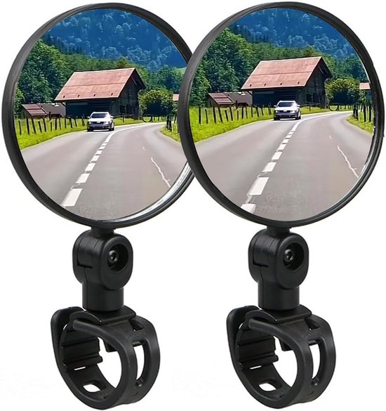2 Fahrrad-rückspiegel, 360° Drehbar, Faltbar, Universell Passend Für Lenker Mit 15–35 Mm Durchmesser, Rennrad, Roller, Mountainbike