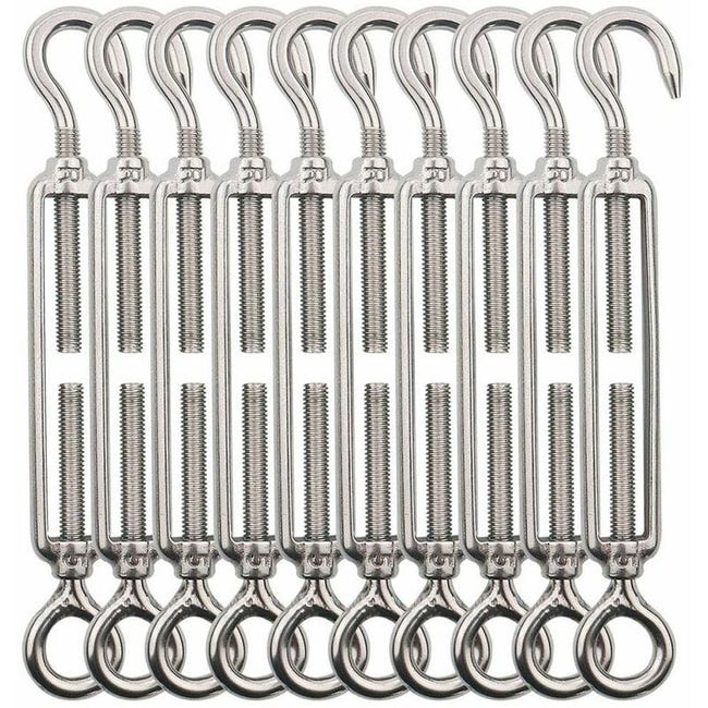 M5-spannschlosshaken Mit Öse, 10-teiliges Spannset Aus Edelstahl, Hochbelastbarer, Verstellbarer Spanner